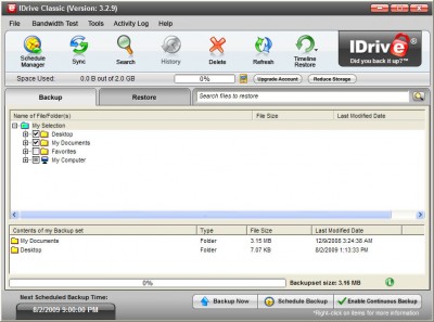 IDrive - select files to backup IDrive - select files to backup